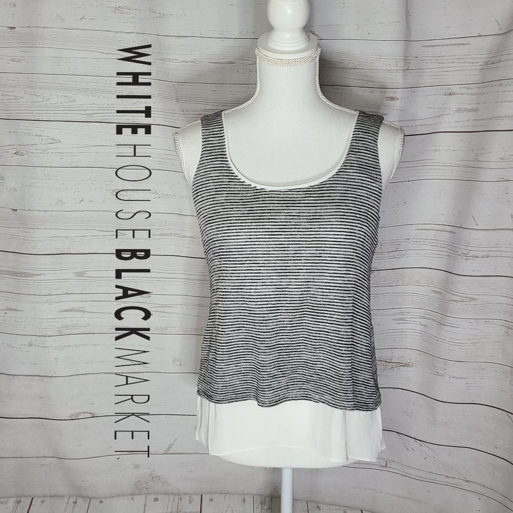 Whbm Weave Strip Double Layer Swoop Cross Open Ta… - image 1